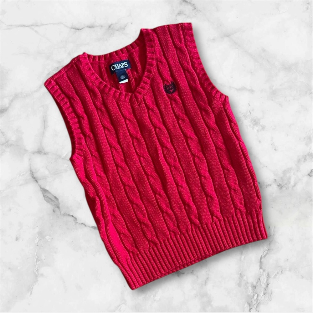 Chaps Red Cable Knit Sweater
